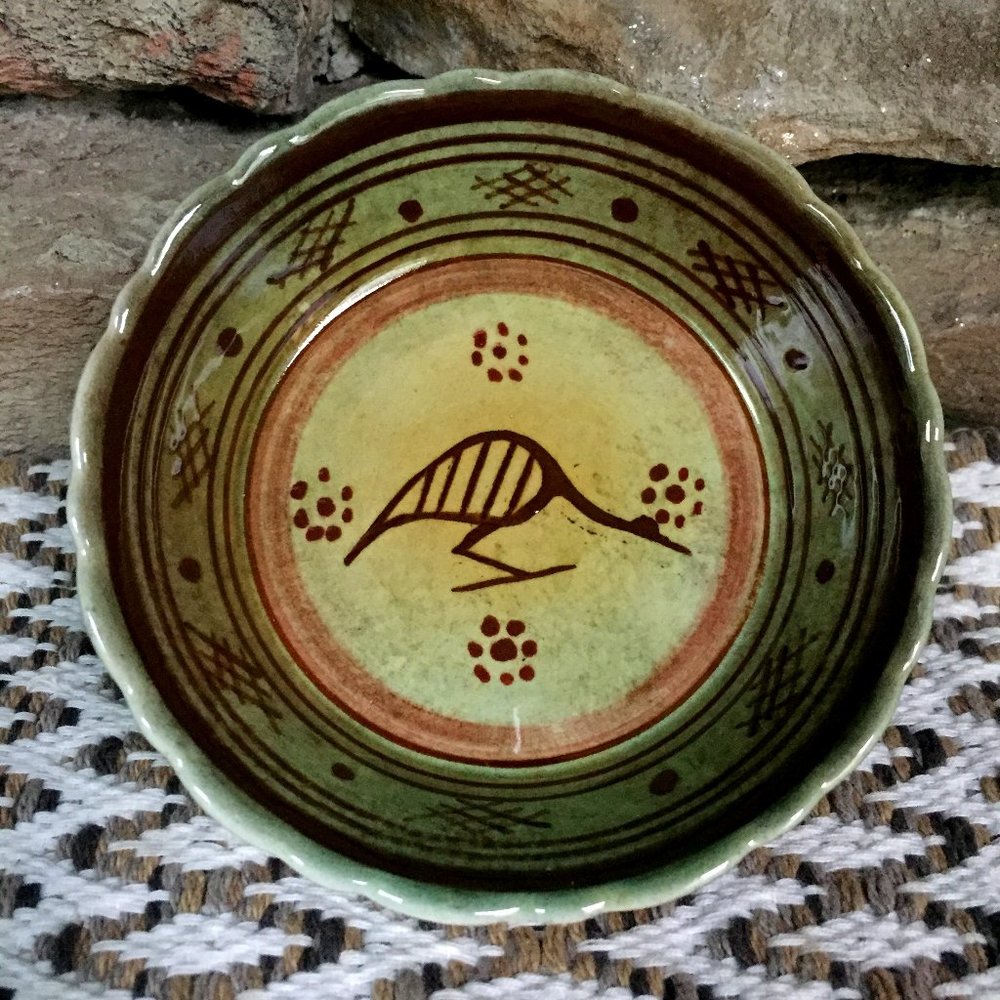 Vintage Keramikos Trinket Dish Bird Greece